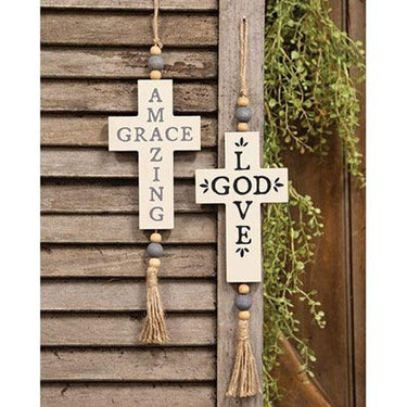 Amazing Grace Beaded Cross Ornament - The Fox Decor